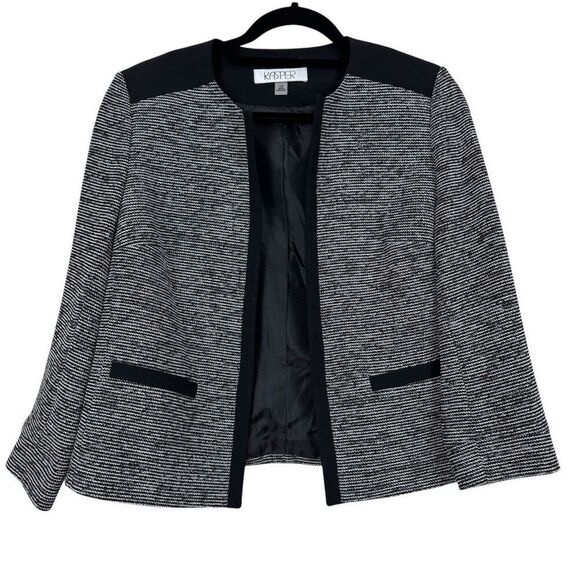 Kasper Jackets & Blazers - Kasper Tweed Collarless Jacket - Size 12P
